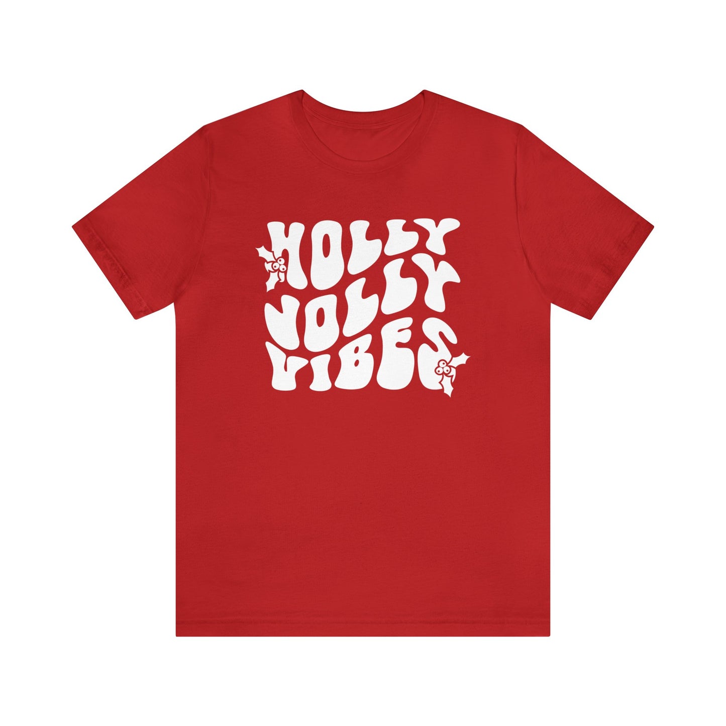 Retro Holly Jolly Vibes Christmas Shirt Short Sleeve Tee