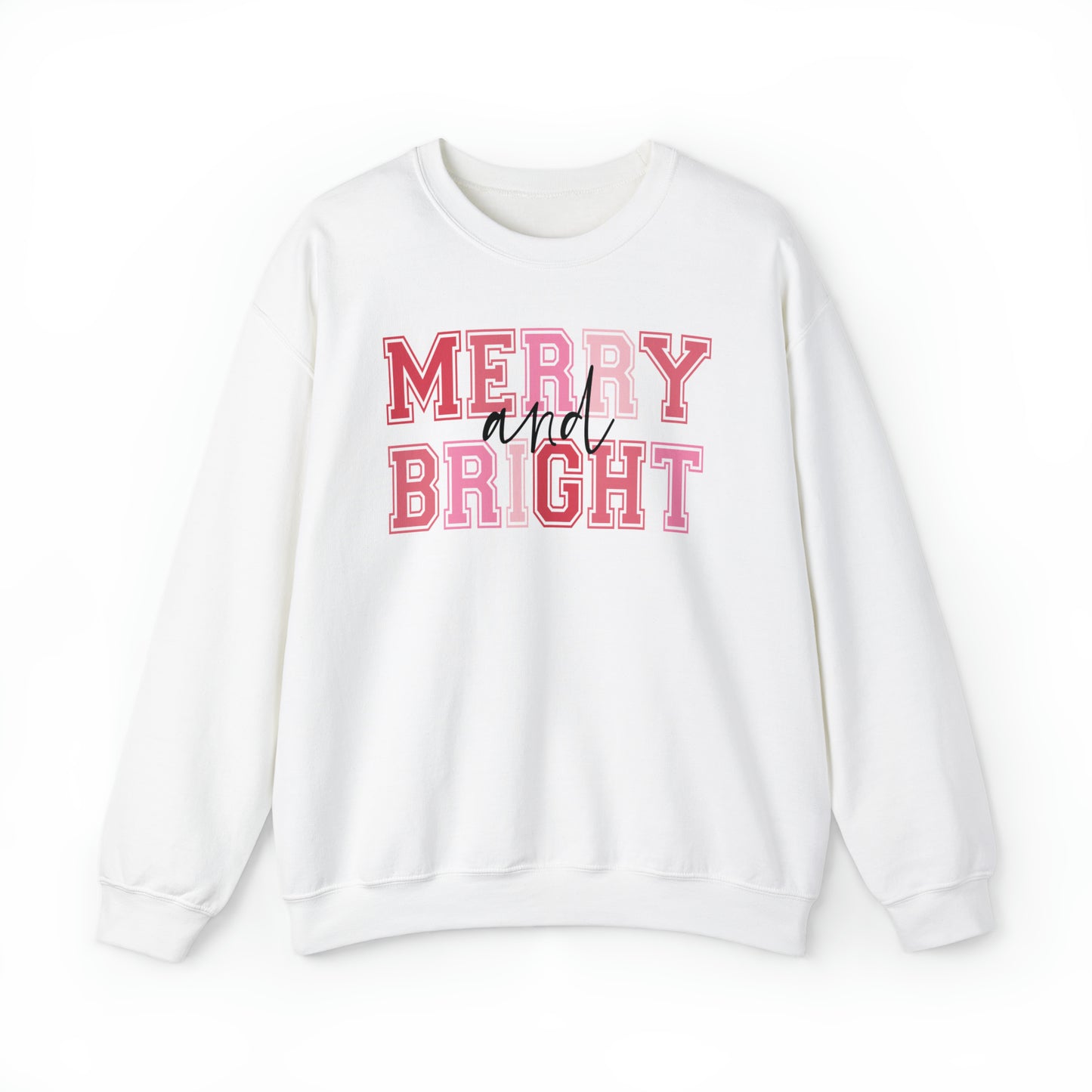 Pink Merry and Bright Christmas Crewneck Sweater