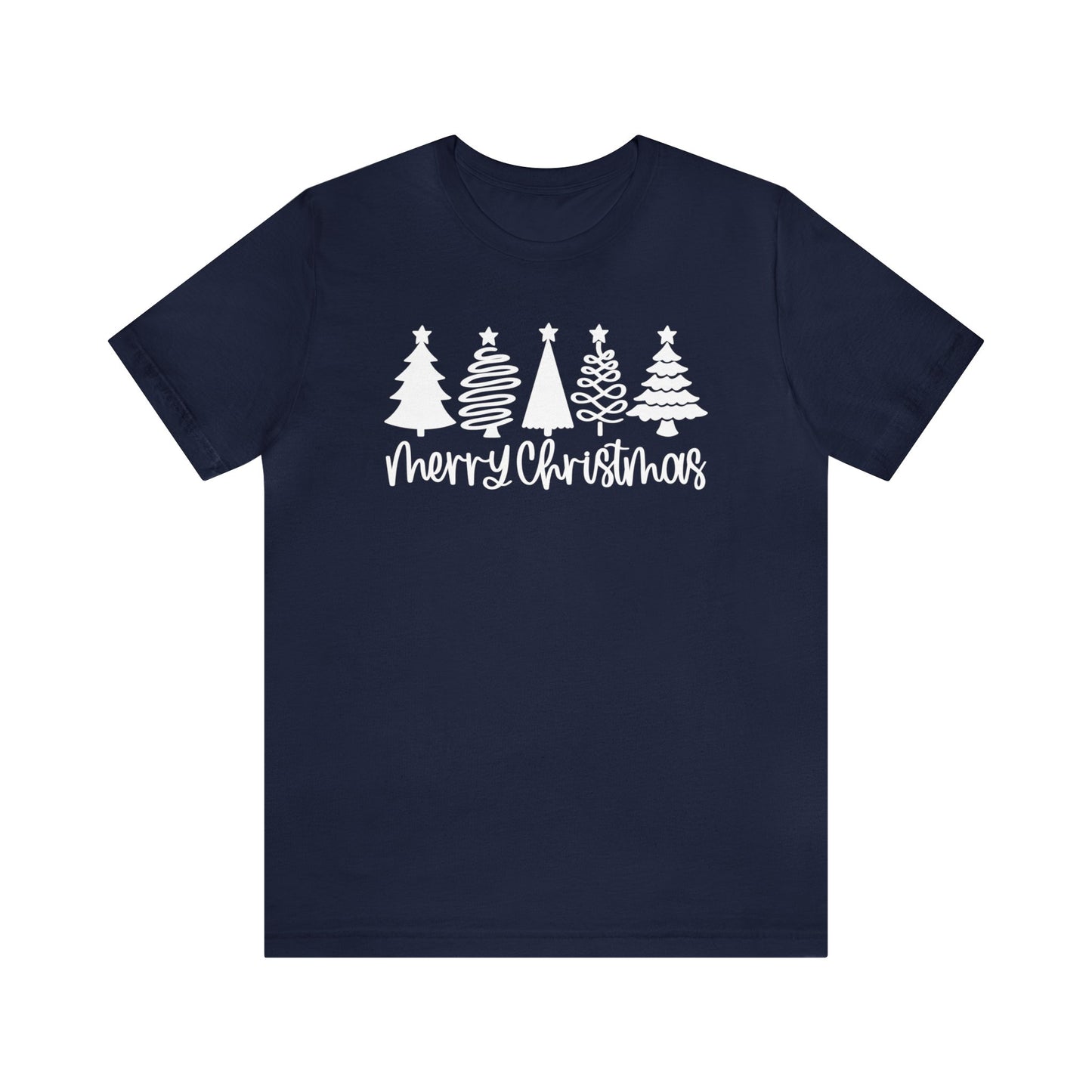 Merry Christmas Trees Christmas Shirt Short Sleeve Tee
