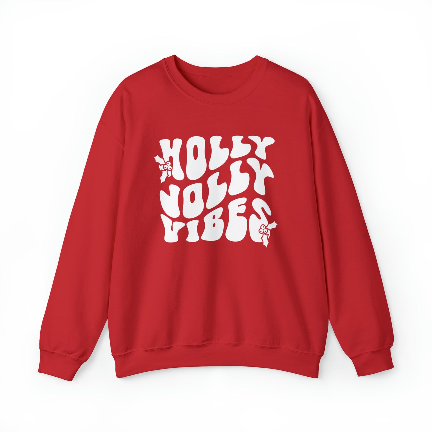 Retro Holly Jolly Vibes Christmas Crewneck Sweater
