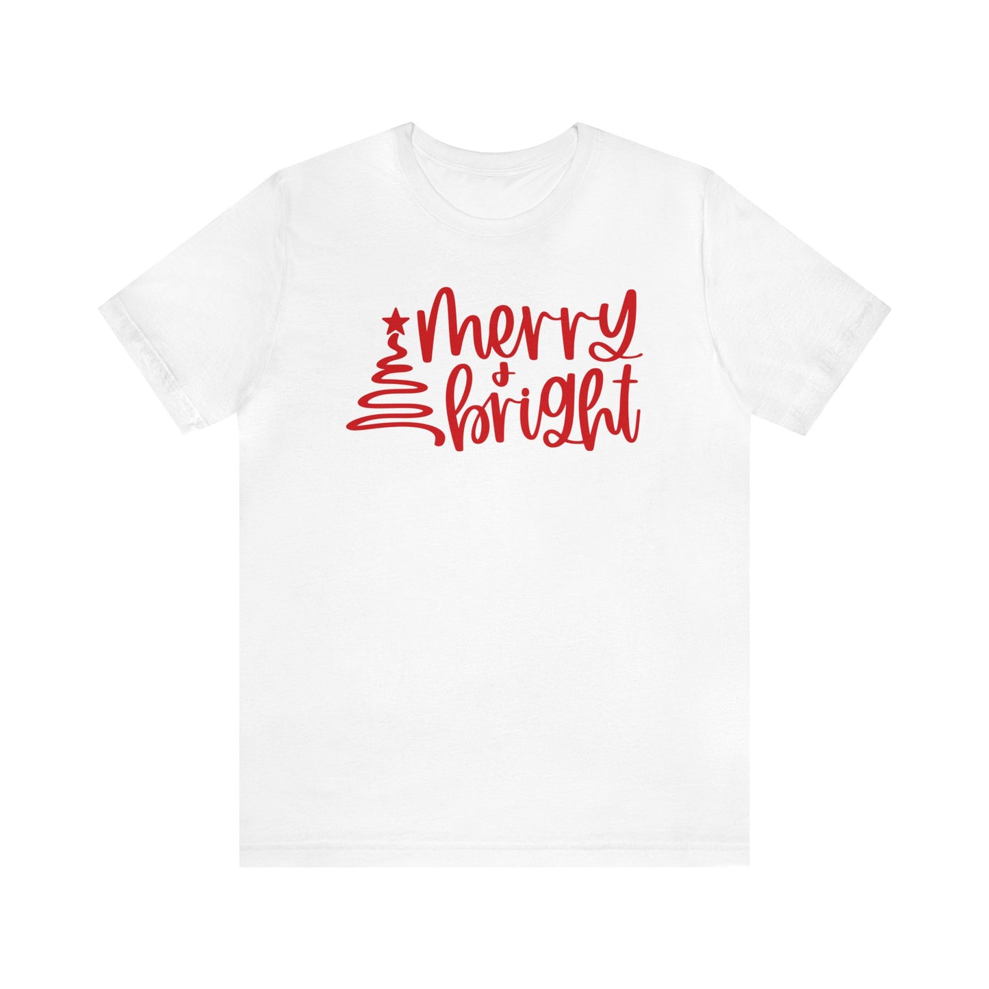 Merry and Bright Trees Christmas Shirt Short Sleeve Tee