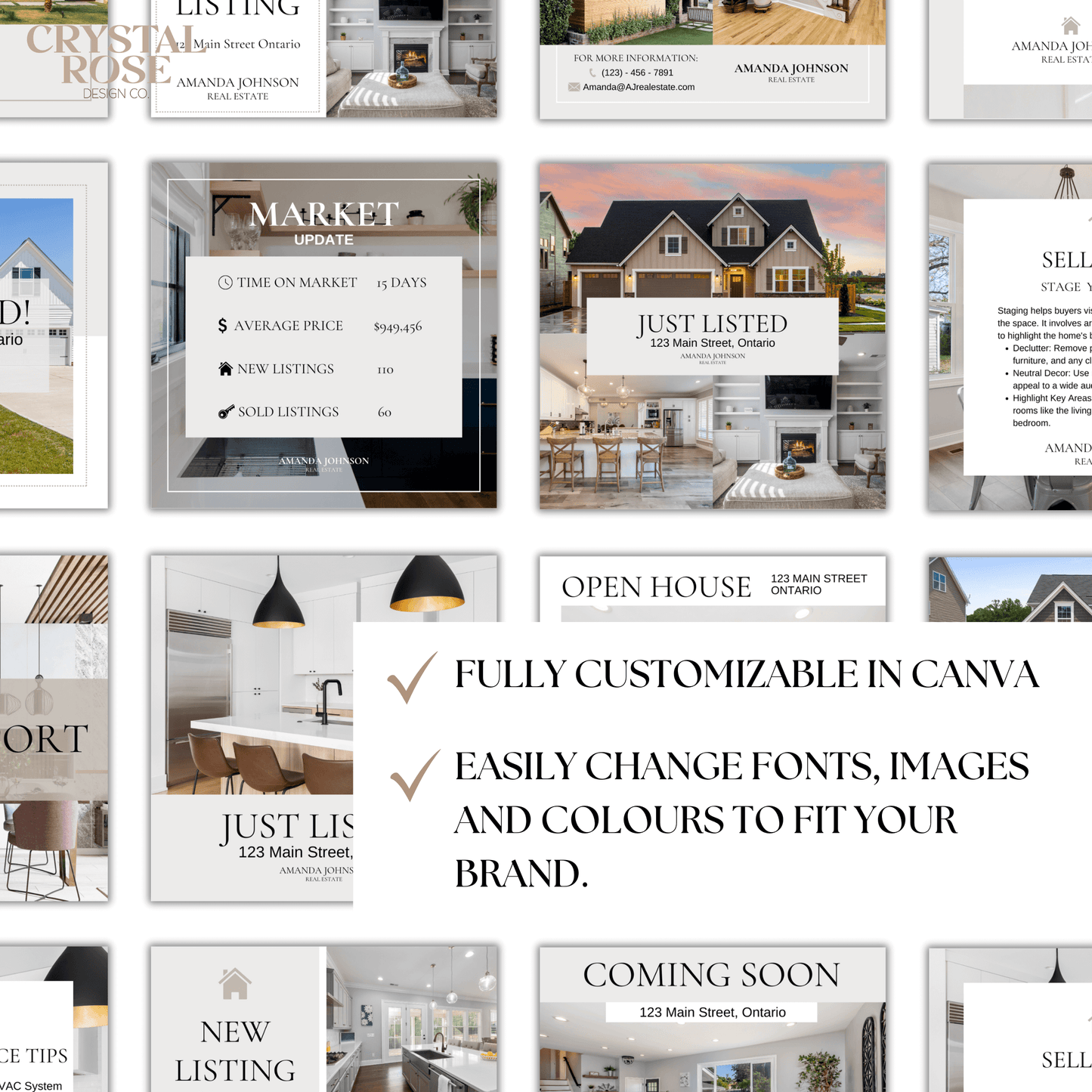 Neutral Real Estate Instagram Social Media Templates Kit