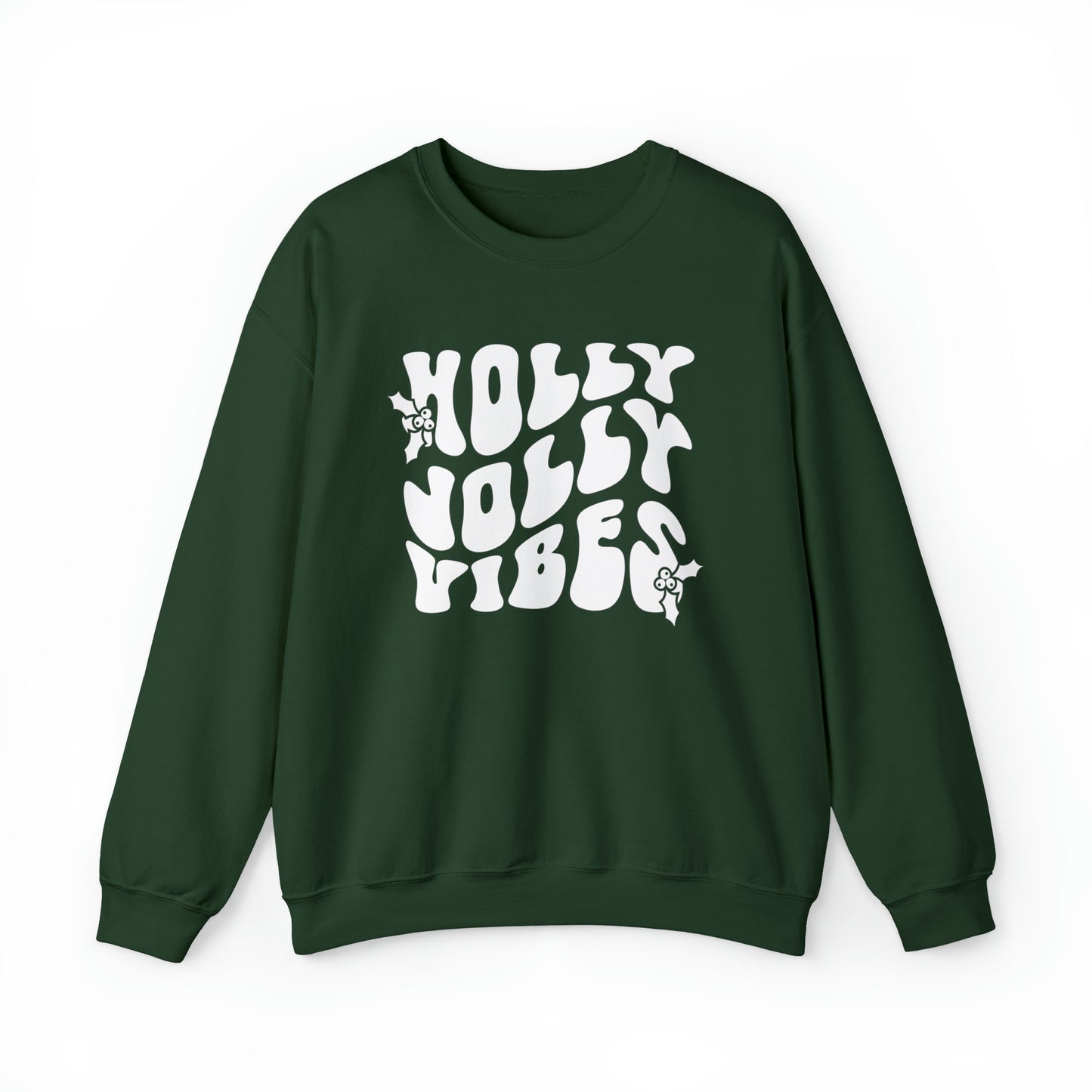 Retro Holly Jolly Vibes Christmas Crewneck Sweater