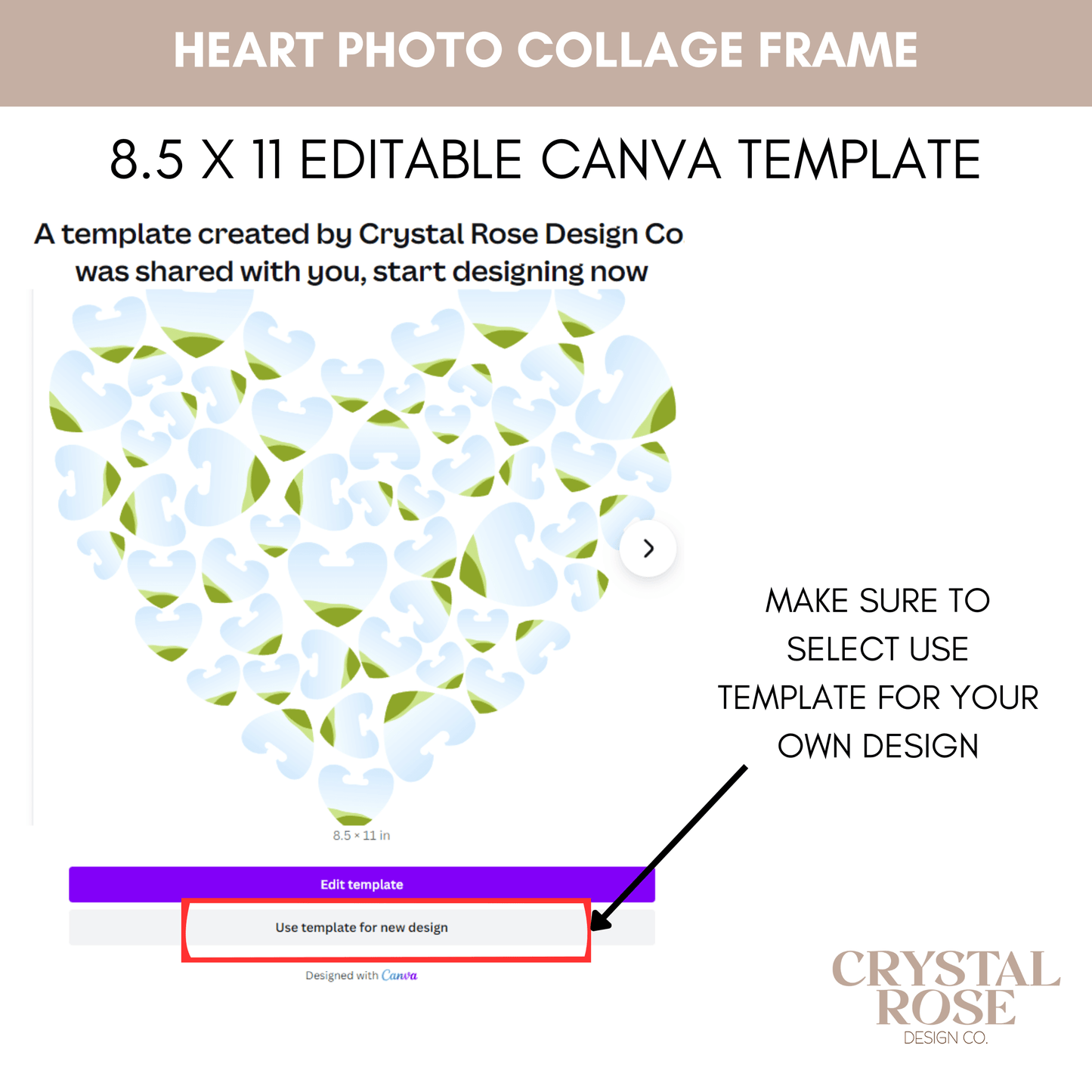 Heart Photo Collage, Collage Template, Photo Collage Canva, Canva Heart Collage, Heart Shape Photo, Custom Photo Collage