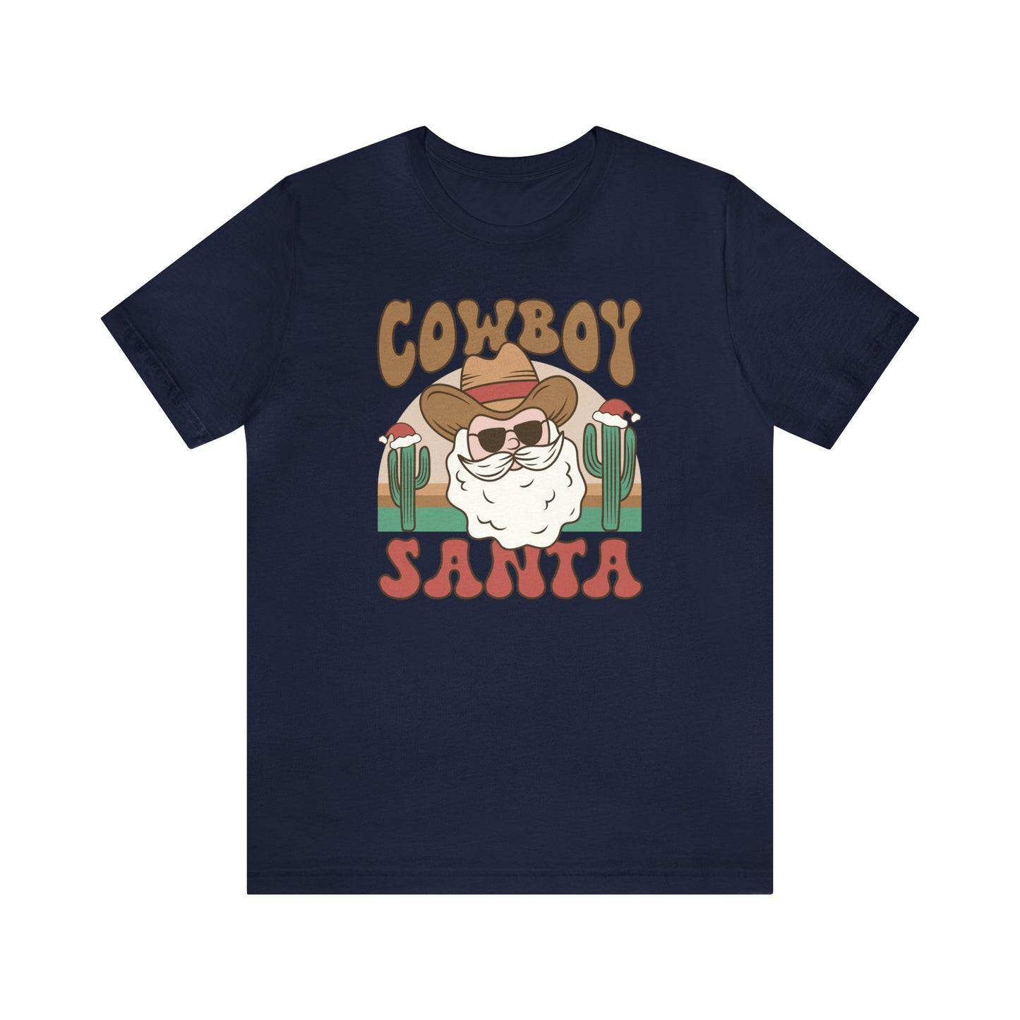 Cowboy Santa Christmas Shirt Short Sleeve Tee