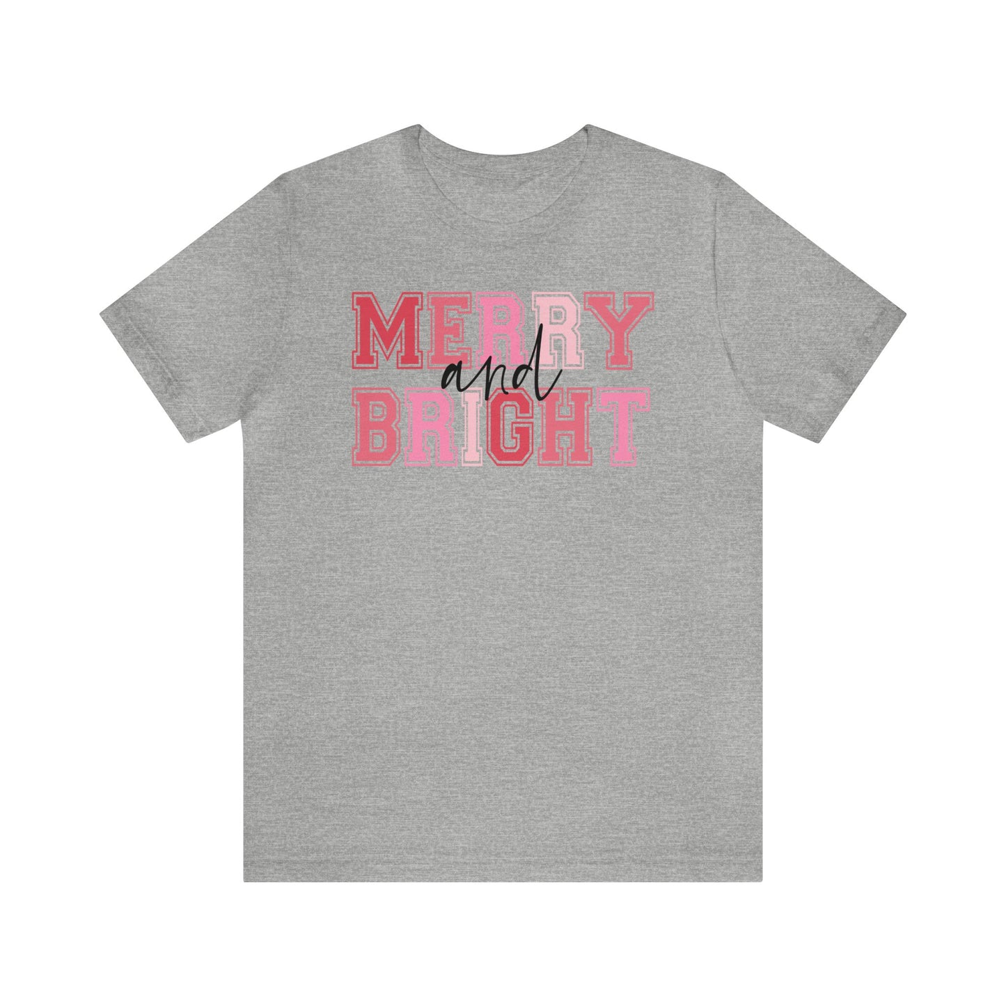 Pink Merry and Bright Christmas Shirt Short Sleeve Tee
