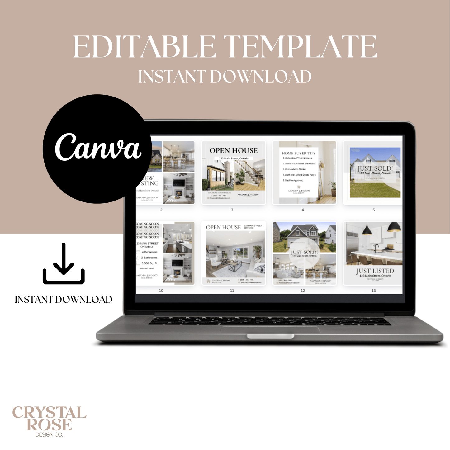 Neutral Real Estate Instagram Social Media Templates Kit