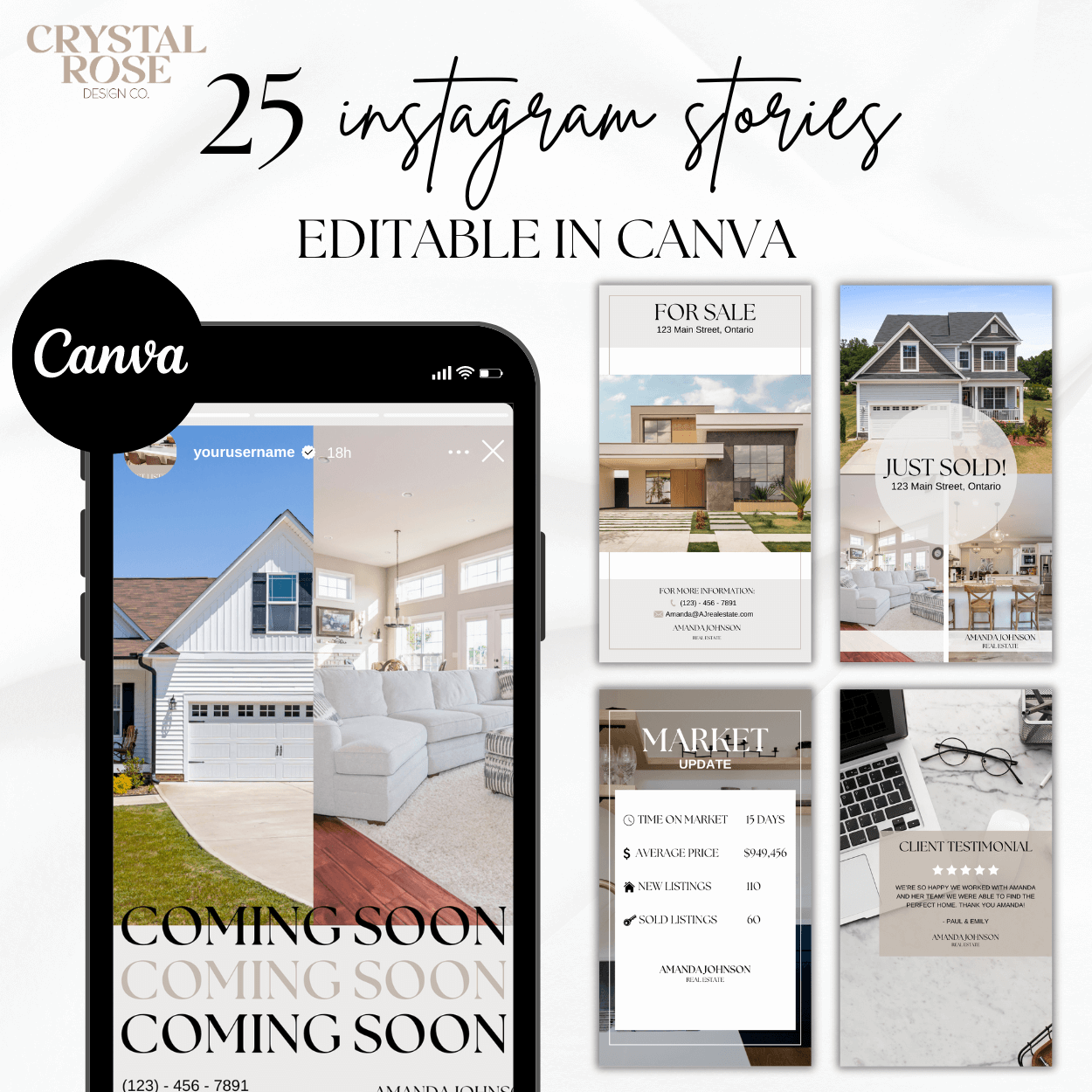 Neutral Real Estate Instagram Social Media Templates Kit