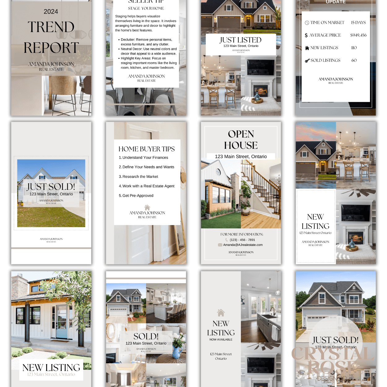 Neutral Real Estate Instagram Social Media Templates Kit