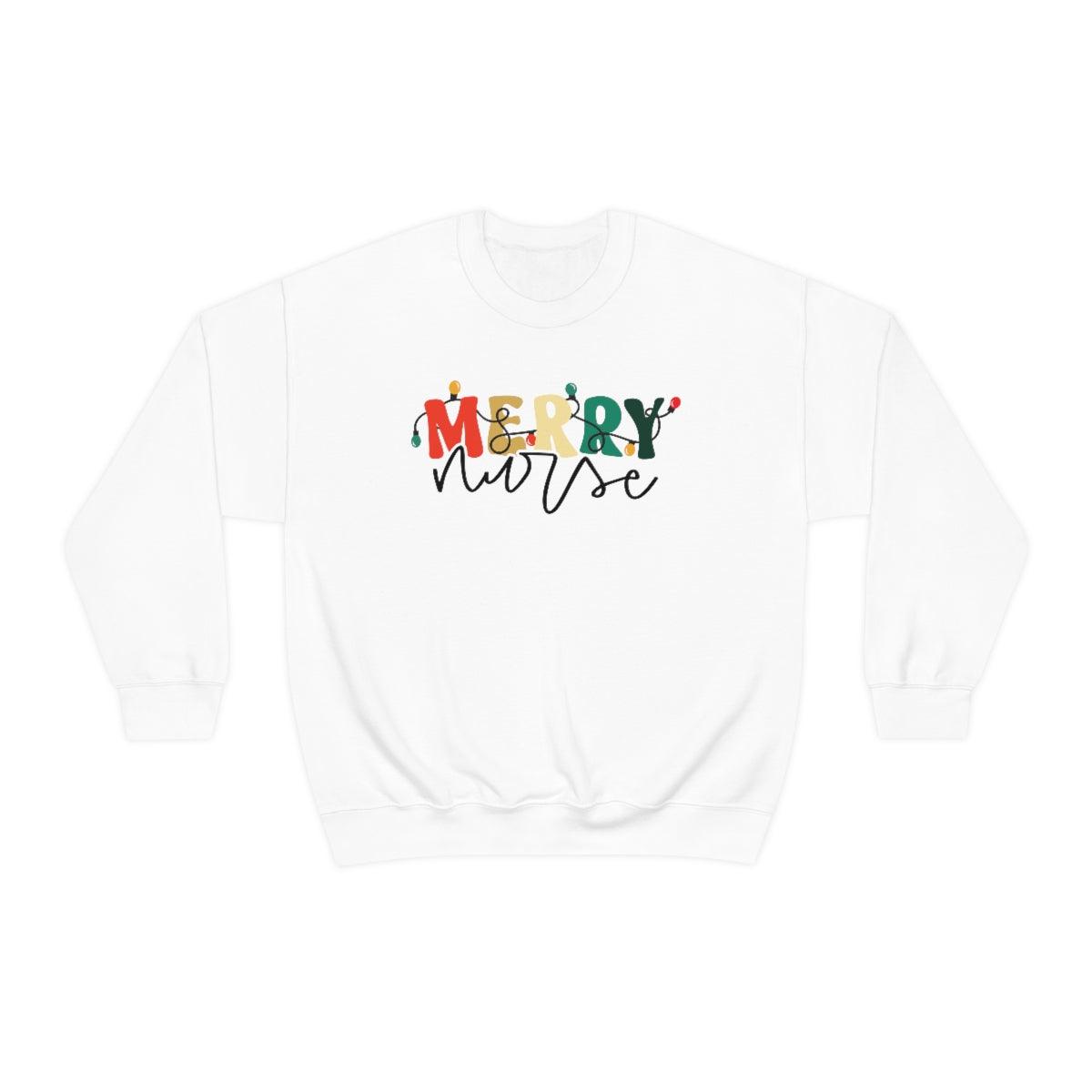 Merry Nurse Christmas Crewneck Sweater - Crystal Rose Design Co.