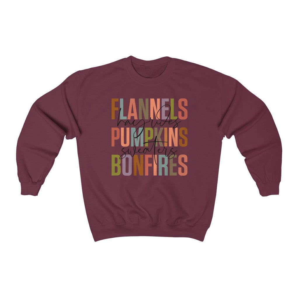 Flannels Hayrides Halloween Crewneck Sweatshirt - Crystal Rose Design Co.