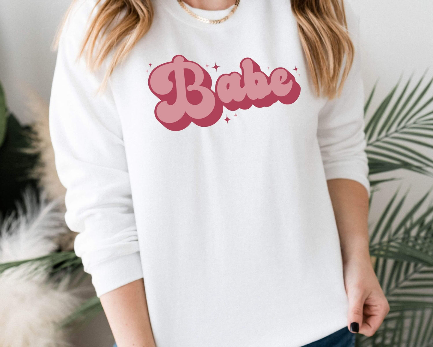 Retro Babe Crewneck Sweatshirt - Crystal Rose Design Co.