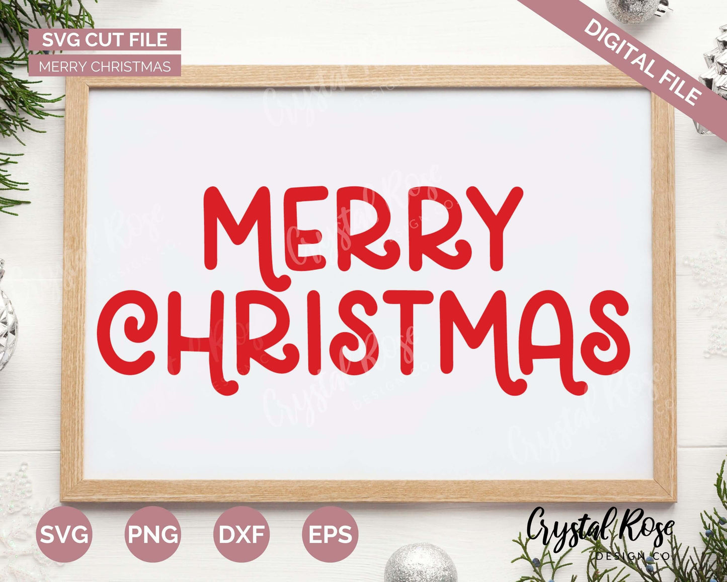 Merry Christmas SVG, Christmas SVG, Digital Download, Cricut, Silhouette, Glowforge (includes svg/png/dxf/eps)