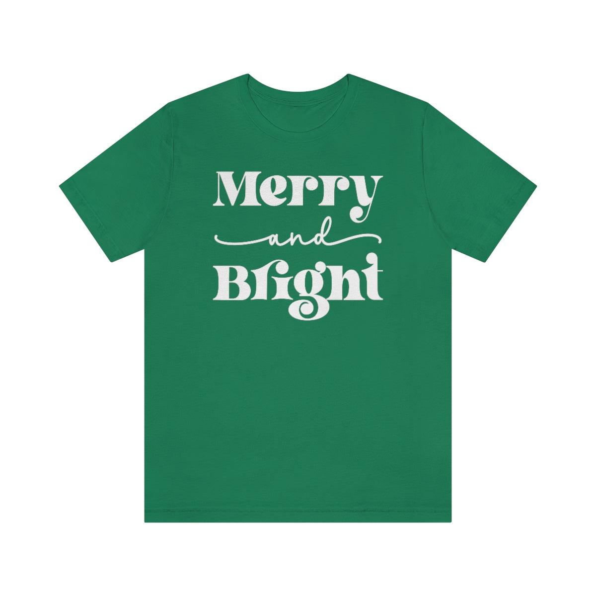 Retro Merry and Bright Christmas Shirt Short Sleeve Tee - Crystal Rose Design Co.