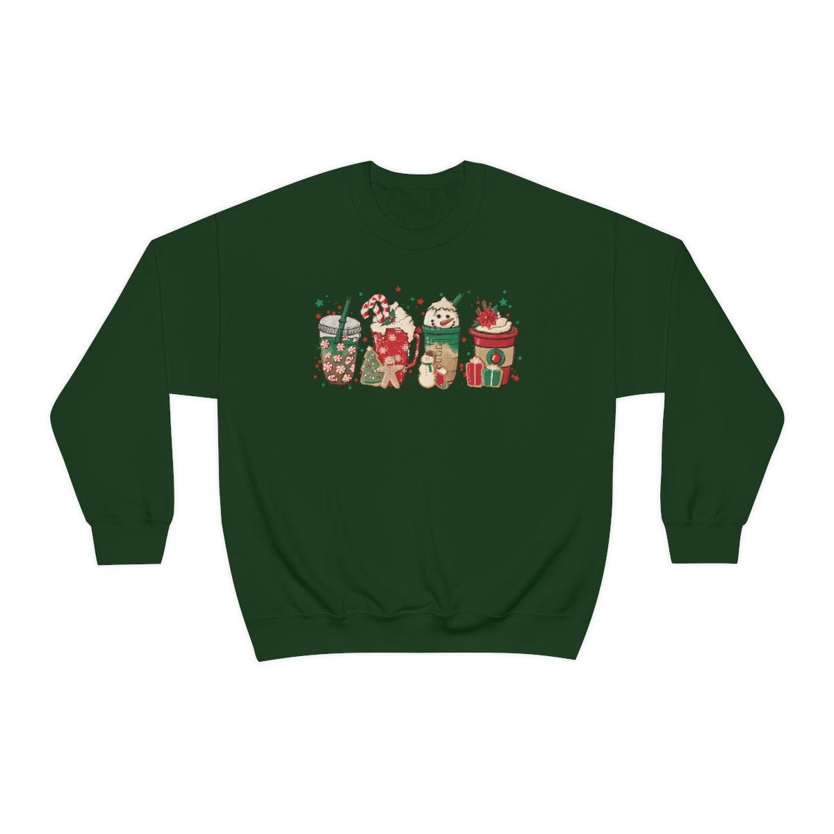 Christmas Coffee Holiday Drinks Christmas Crewneck Sweatshirt - Crystal Rose Design Co.