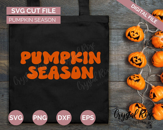 Pumpkin Season SVG, Halloween SVG, Digital Download, Cricut, Silhouette, Glowforge (includes svg/png/dxf/eps)