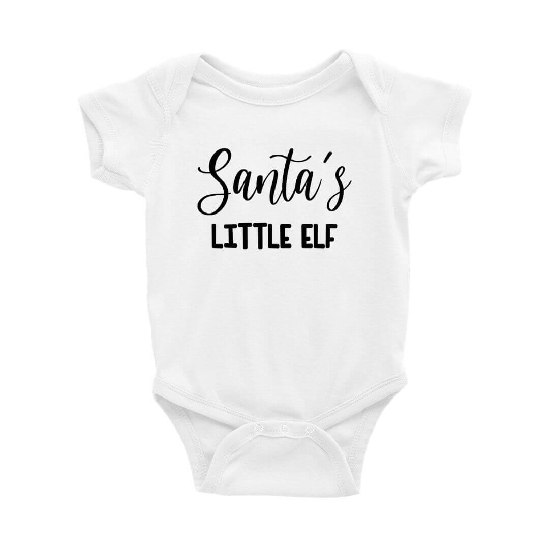 Santa's Little Elf Baby Onesie - Crystal Rose Design Co.