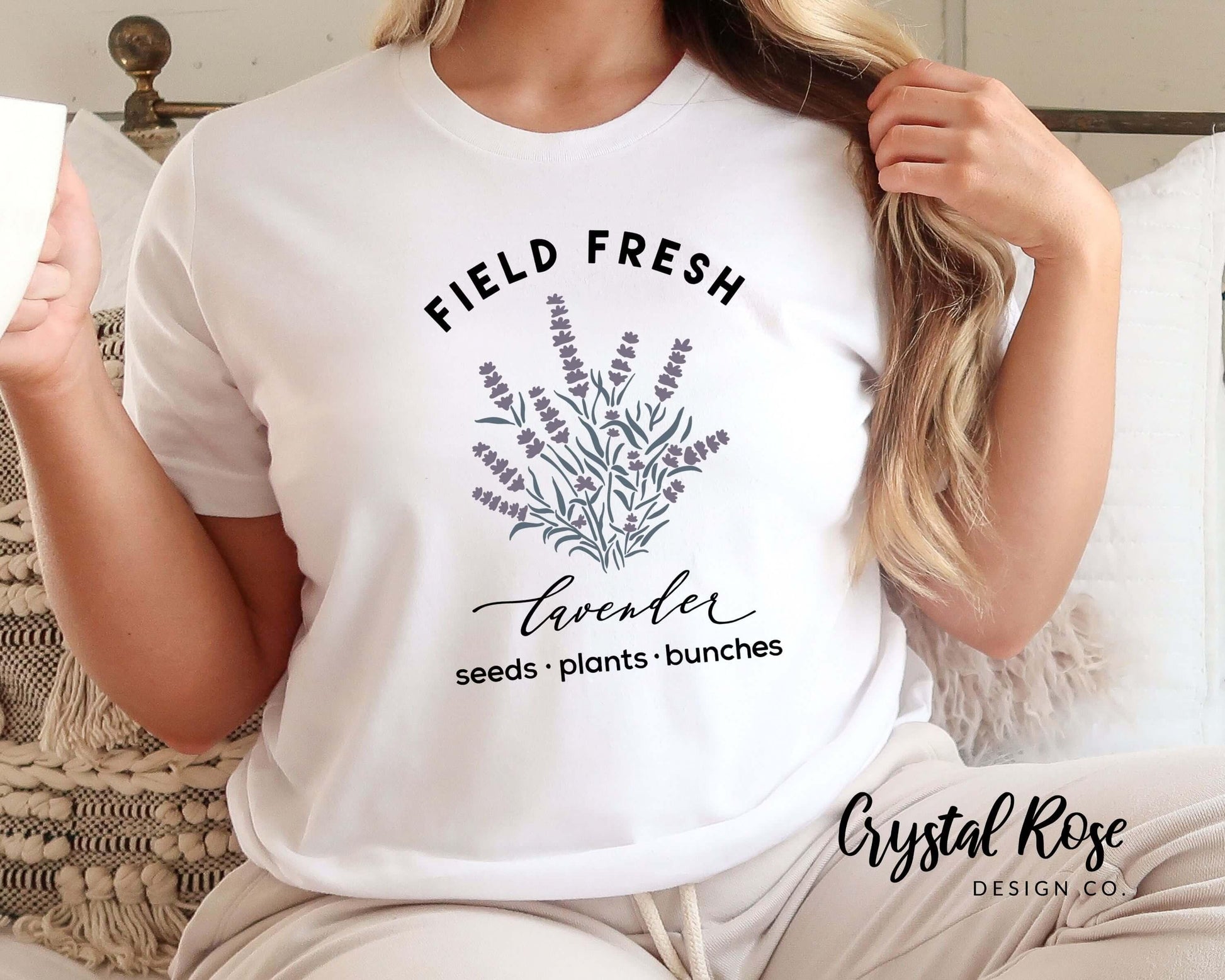 Field Fresh Lavender Short Sleeve Tee - Crystal Rose Design Co.
