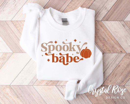 Spooky Babe Halloween Crewneck Sweatshirt - Crystal Rose Design Co.