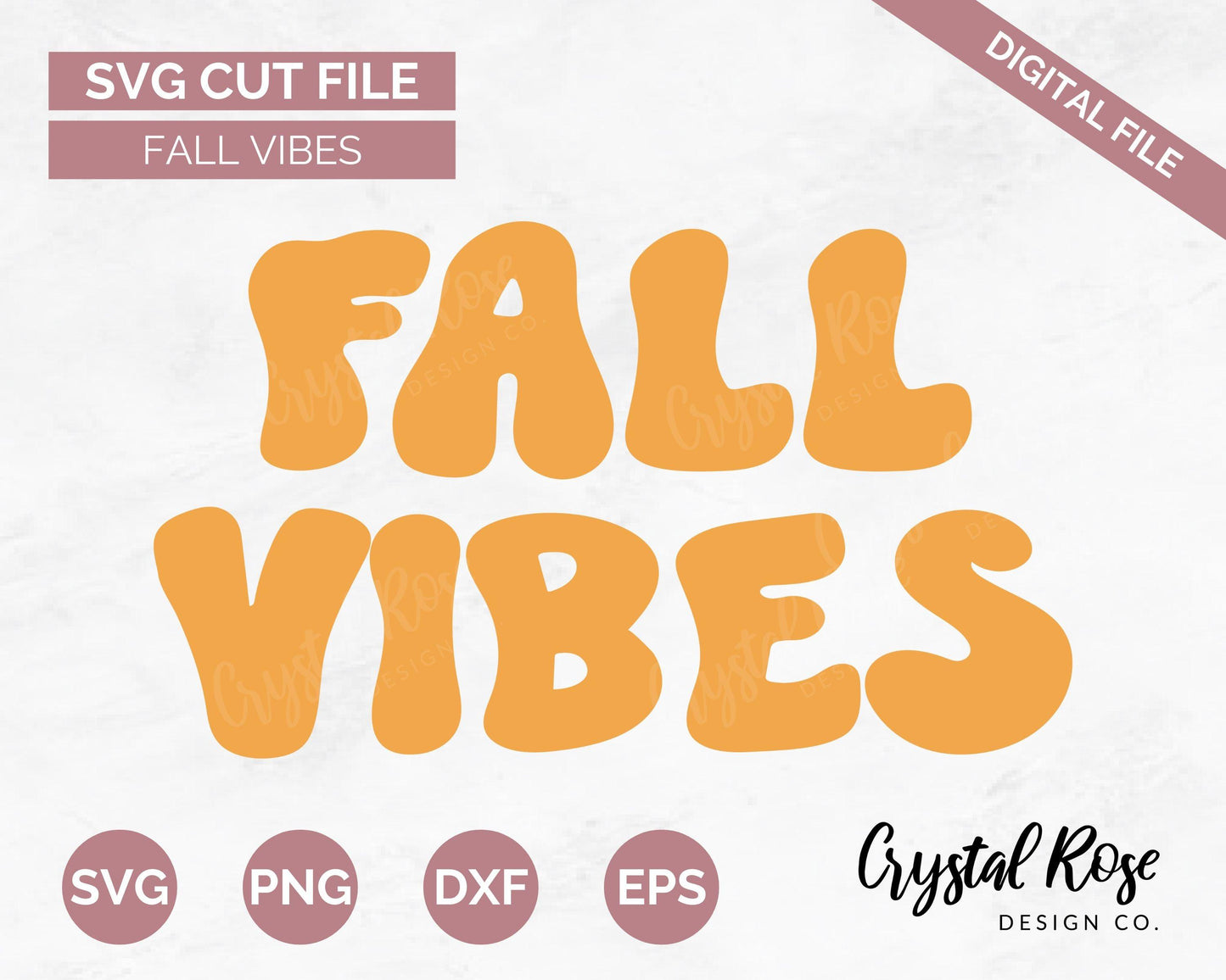 Fall Vibes SVG, Halloween SVG, Digital Download, Cricut, Silhouette, Glowforge (includes svg/png/dxf/eps) - Crystal Rose Design Co.