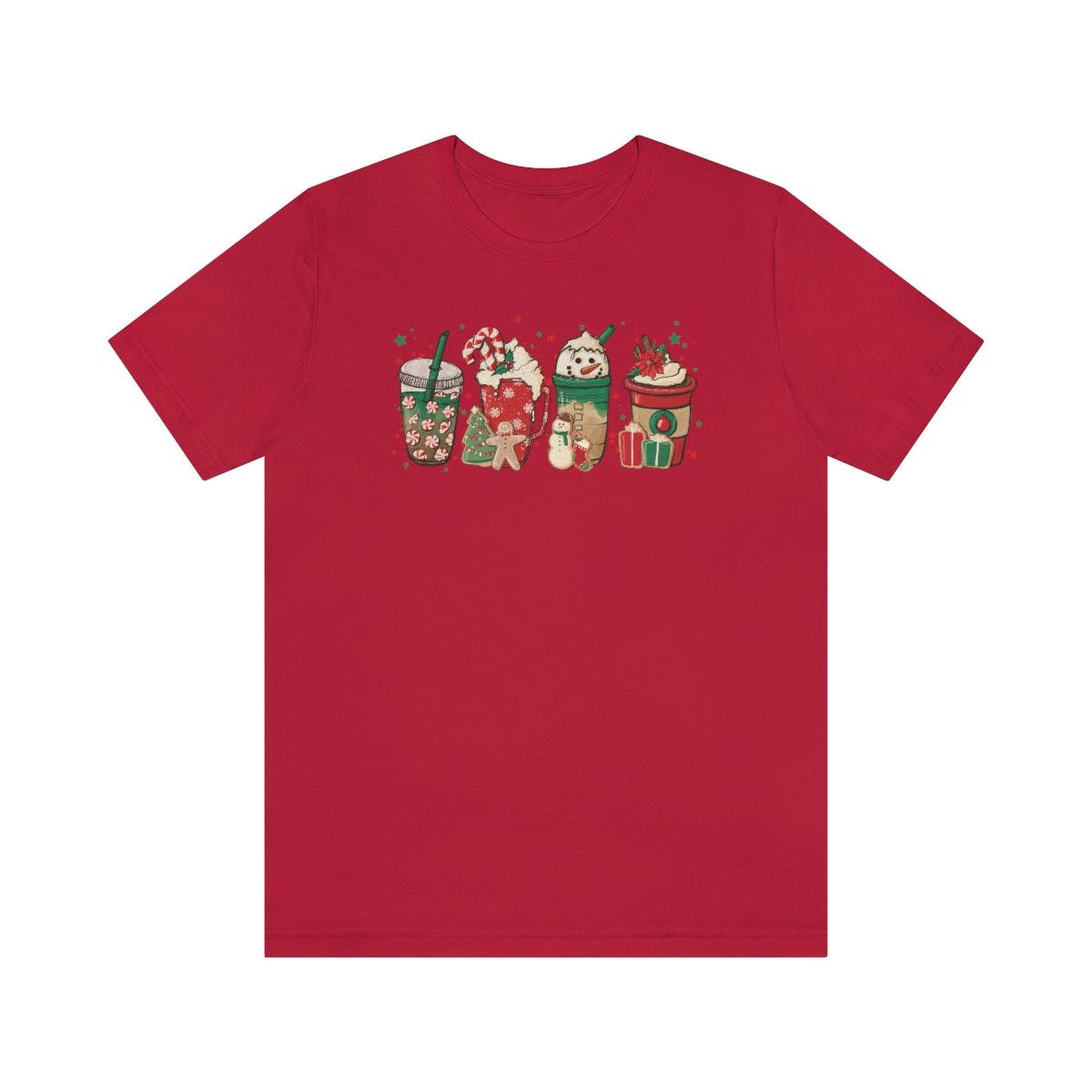 Christmas Coffee Holiday Drinks Christmas Shirt Short Sleeve Tee - Crystal Rose Design Co.