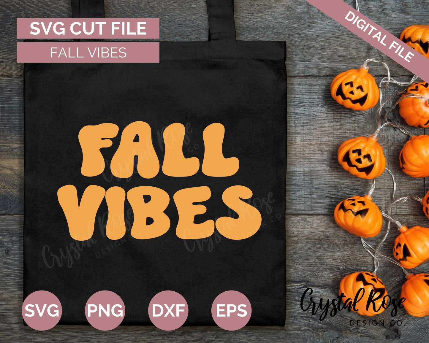 Fall Vibes SVG, Halloween SVG, Digital Download, Cricut, Silhouette, Glowforge (includes svg/png/dxf/eps)