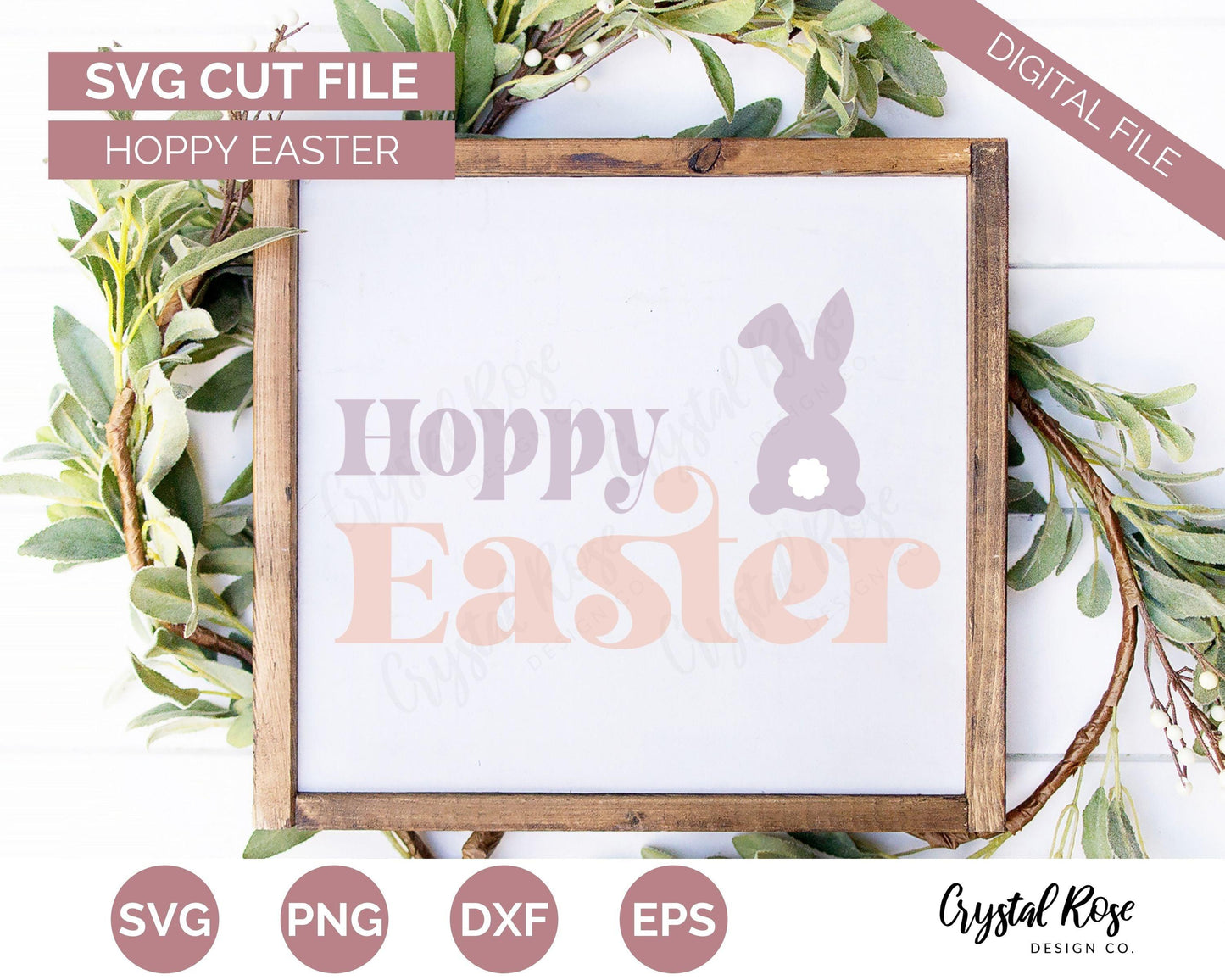 Hoppy Easter SVG, Easter SVG, Digital Download, Cricut, Silhouette, Glowforge (includes svg/png/dxf/eps)