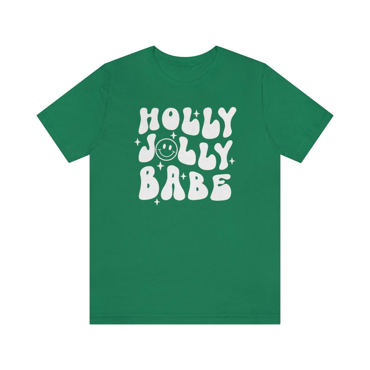 Retro Holly Jolly Babe Christmas Shirt Short Sleeve Tee - Crystal Rose Design Co.