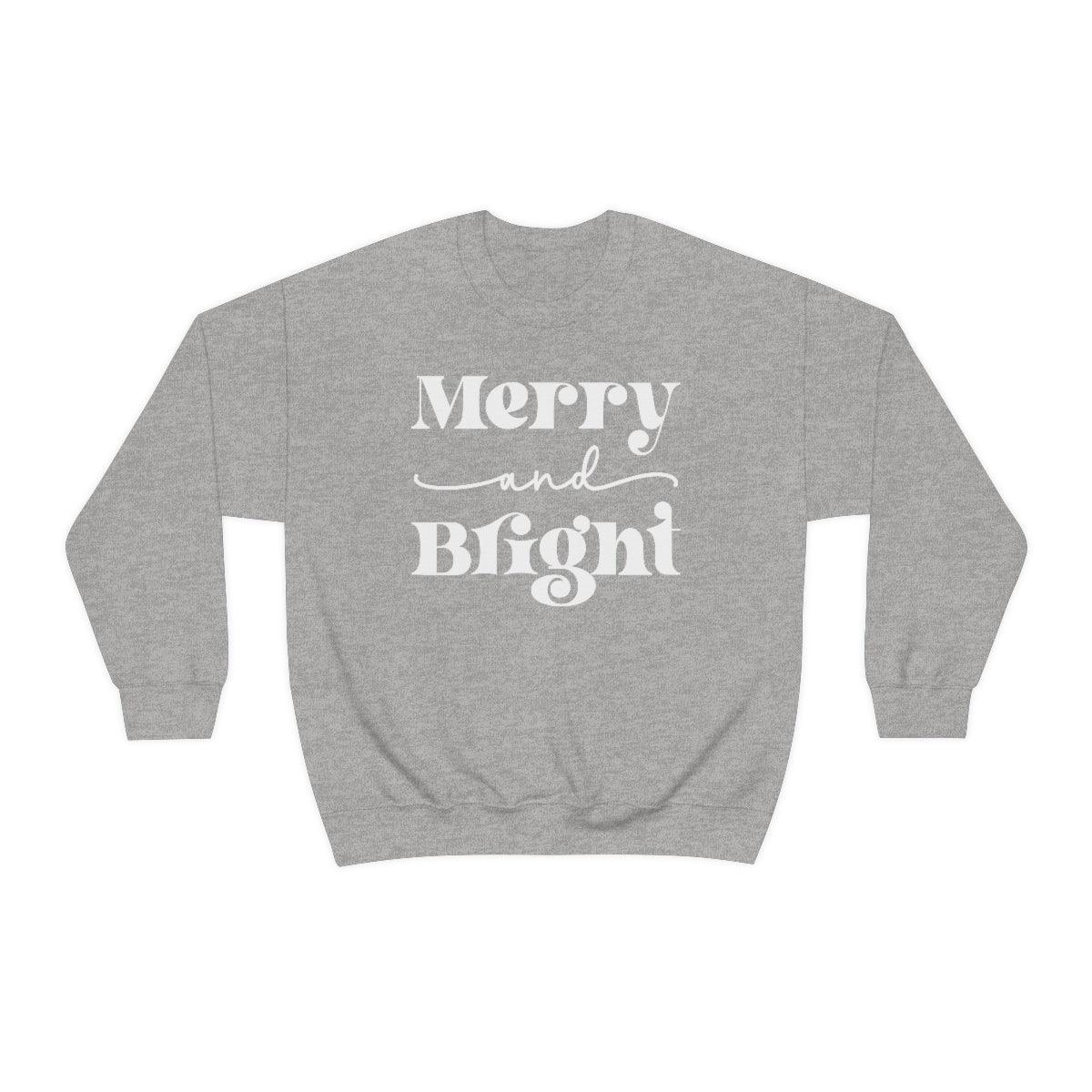 Retro Merry and Bright Christmas Crewneck Sweatshirt