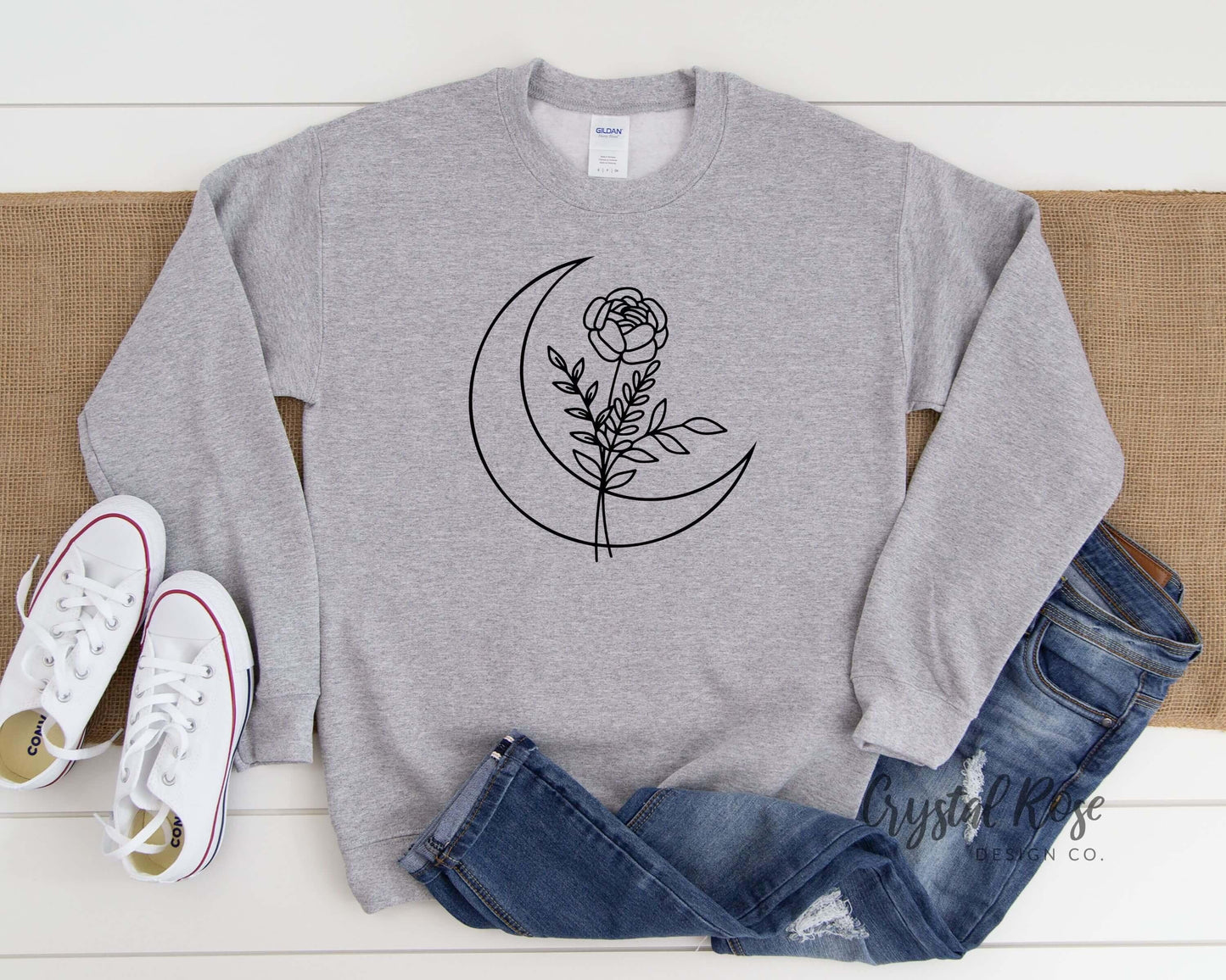 Moon Flower Crewneck Sweatshirt