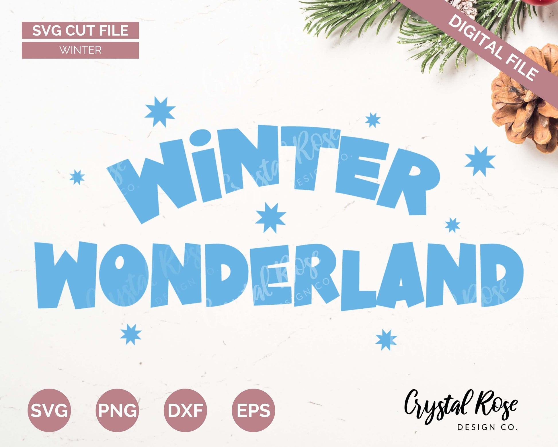 Retro Winter Wonderland SVG, Digital Download, Cricut, Silhouette, Glowforge (includes svg/png/dxf/eps) - Crystal Rose Design Co.