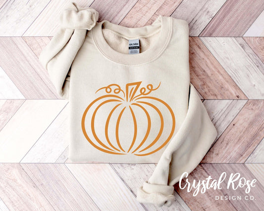 Pumpkin Fall Halloween Crewneck Sweatshirt - Crystal Rose Design Co.