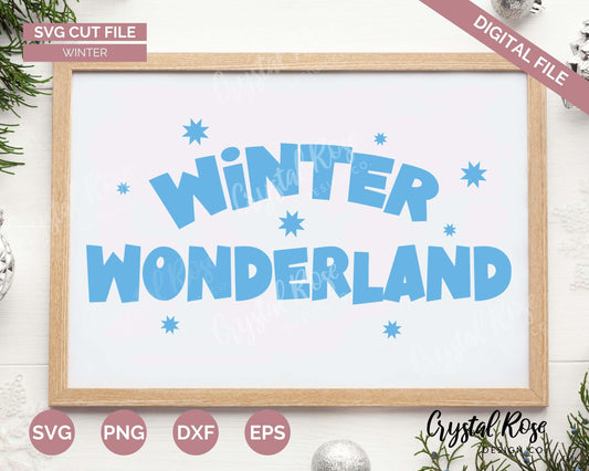Retro Winter Wonderland SVG, Digital Download, Cricut, Silhouette, Glowforge (includes svg/png/dxf/eps)
