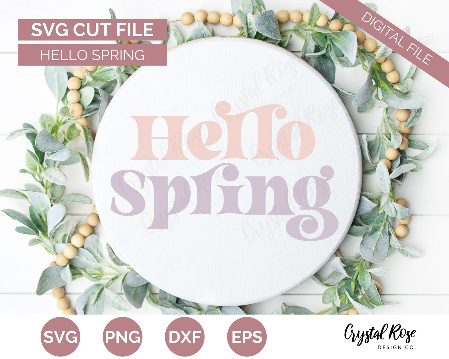 Hello Spring SVG, Easter SVG, Digital Download, Cricut, Silhouette, Glowforge (includes svg/png/dxf/eps)