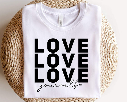 Love Love Love Yourself Short Sleeve Tee - Crystal Rose Design Co.