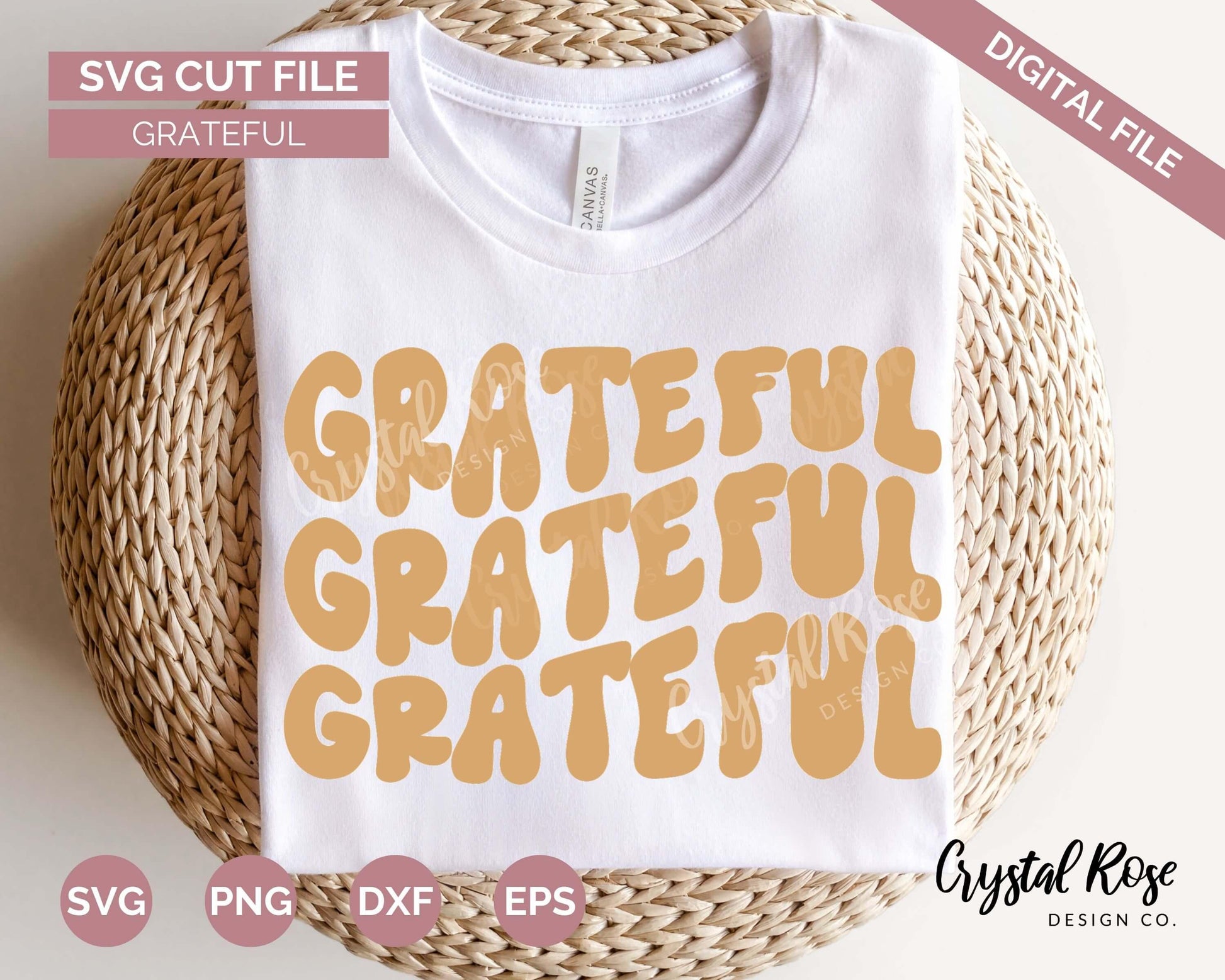 Grateful SVG, Fall SVG, Digital Download, Cricut, Silhouette, Glowforge (includes svg/png/dxf/eps) - Crystal Rose Design Co.