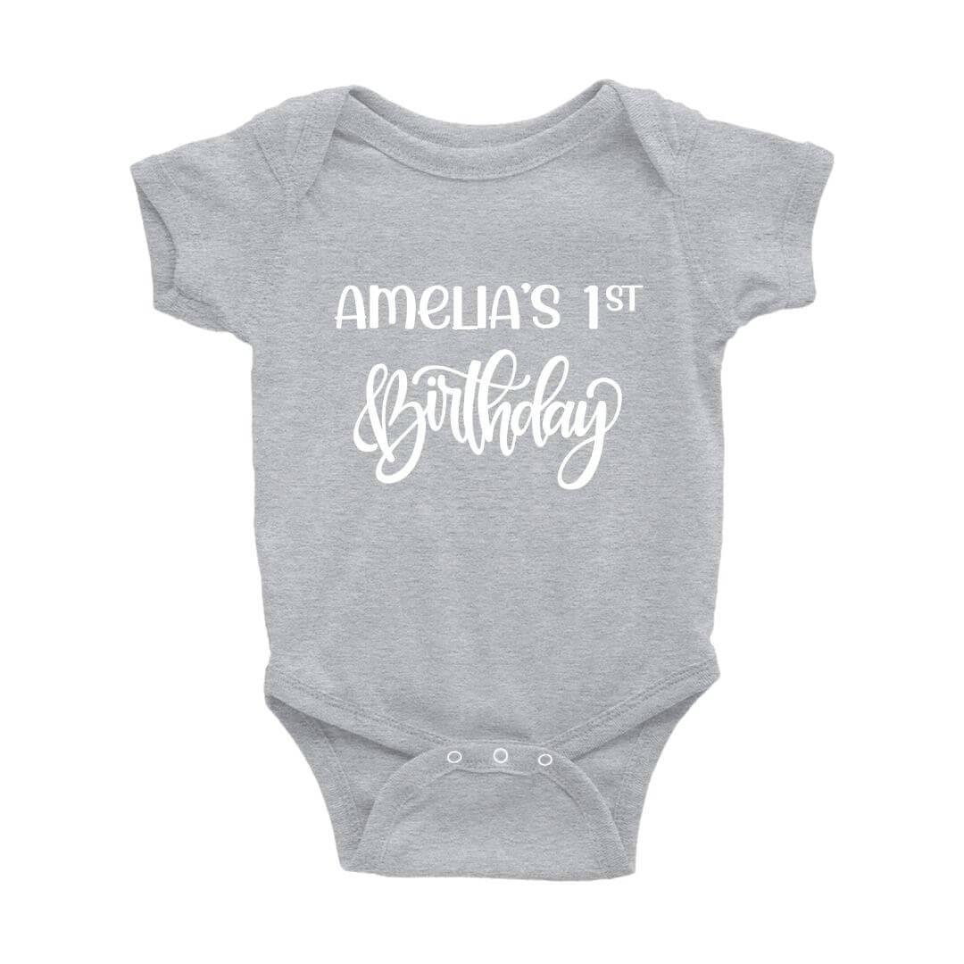 Personalized 1st Birthday Onesie - Crystal Rose Design Co.