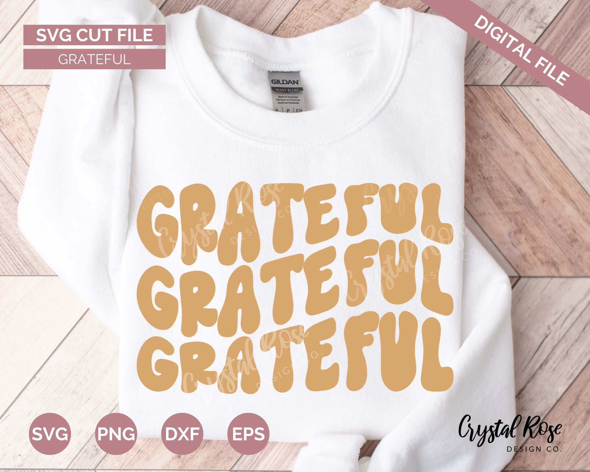 Grateful SVG, Fall SVG, Digital Download, Cricut, Silhouette, Glowforge (includes svg/png/dxf/eps) - Crystal Rose Design Co.