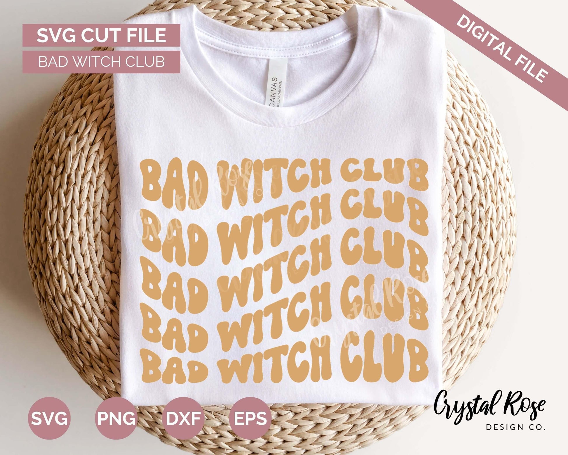 Bad Witch Club SVG, Halloween SVG, Digital Download, Cricut, Silhouette, Glowforge (includes svg/png/dxf/eps) - Crystal Rose Design Co.