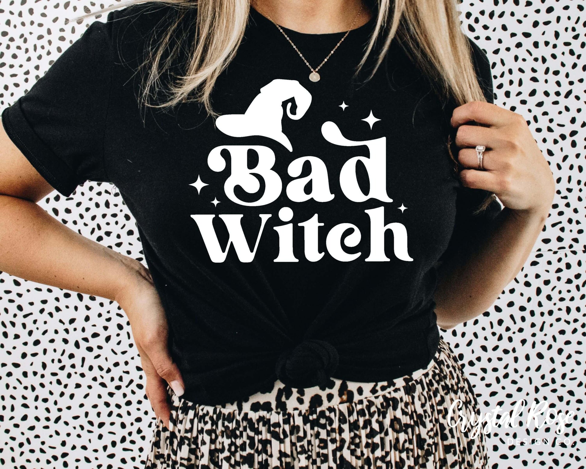 Bad Witch Halloween Short Sleeve Tee - Crystal Rose Design Co.