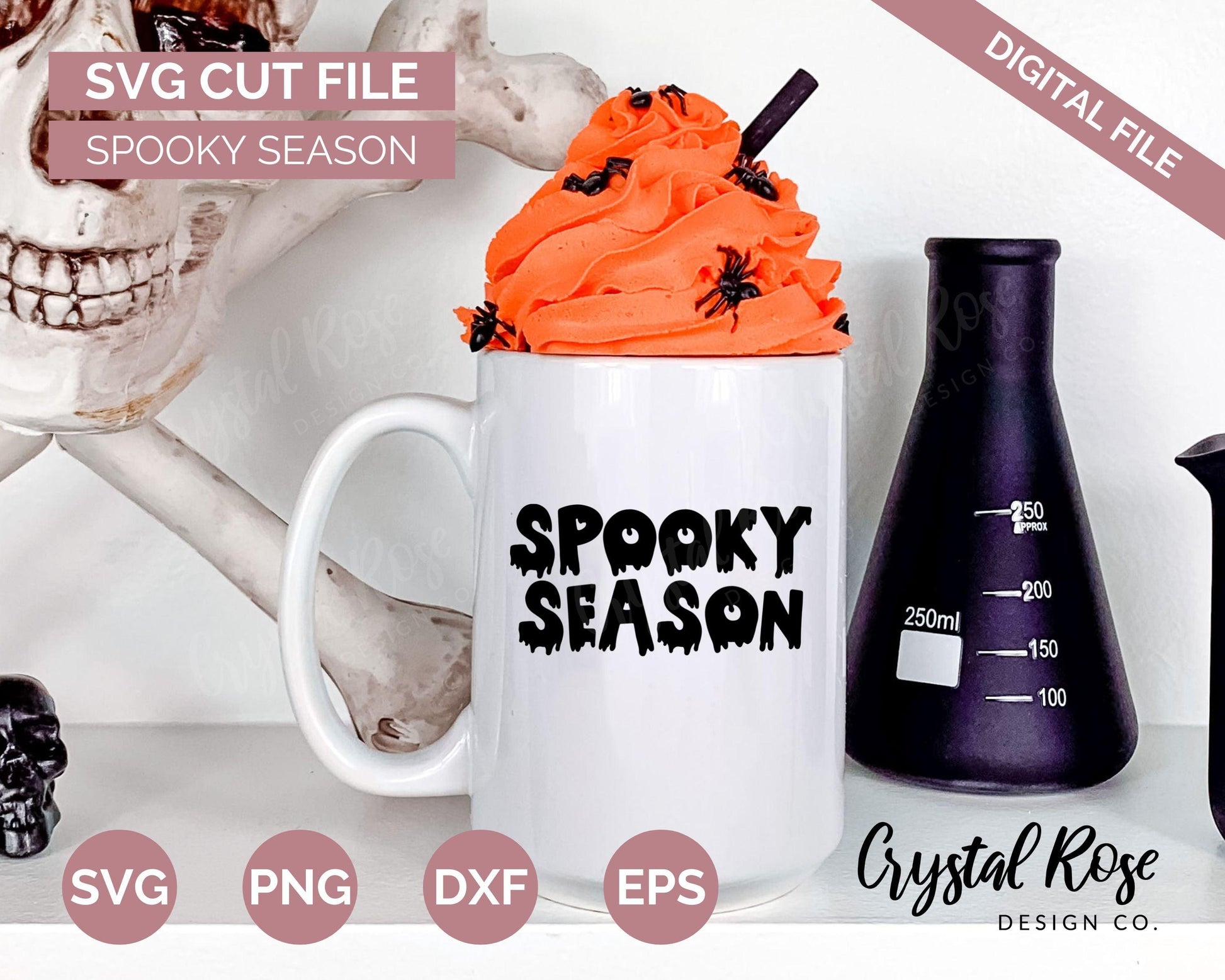 Spooky Season SVG, Halloween SVG, Digital Download, Cricut, Silhouette, Glowforge (includes svg/png/dxf/eps) - Crystal Rose Design Co.