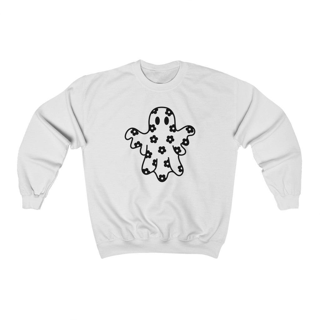 Floral Ghost Halloween Crewneck Sweatshirt - Crystal Rose Design Co.