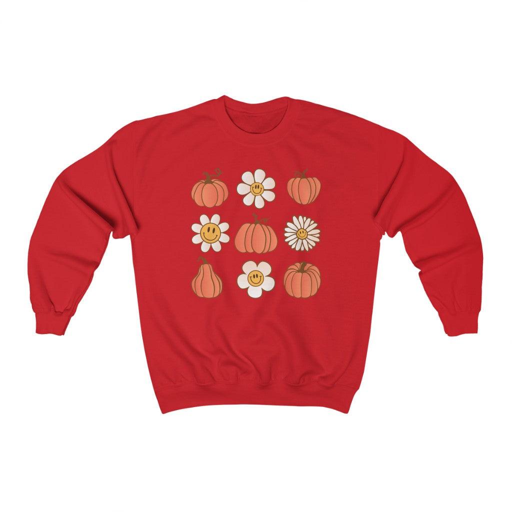 Daisy Pumpkin Halloween Crewneck Sweatshirt - Crystal Rose Design Co.