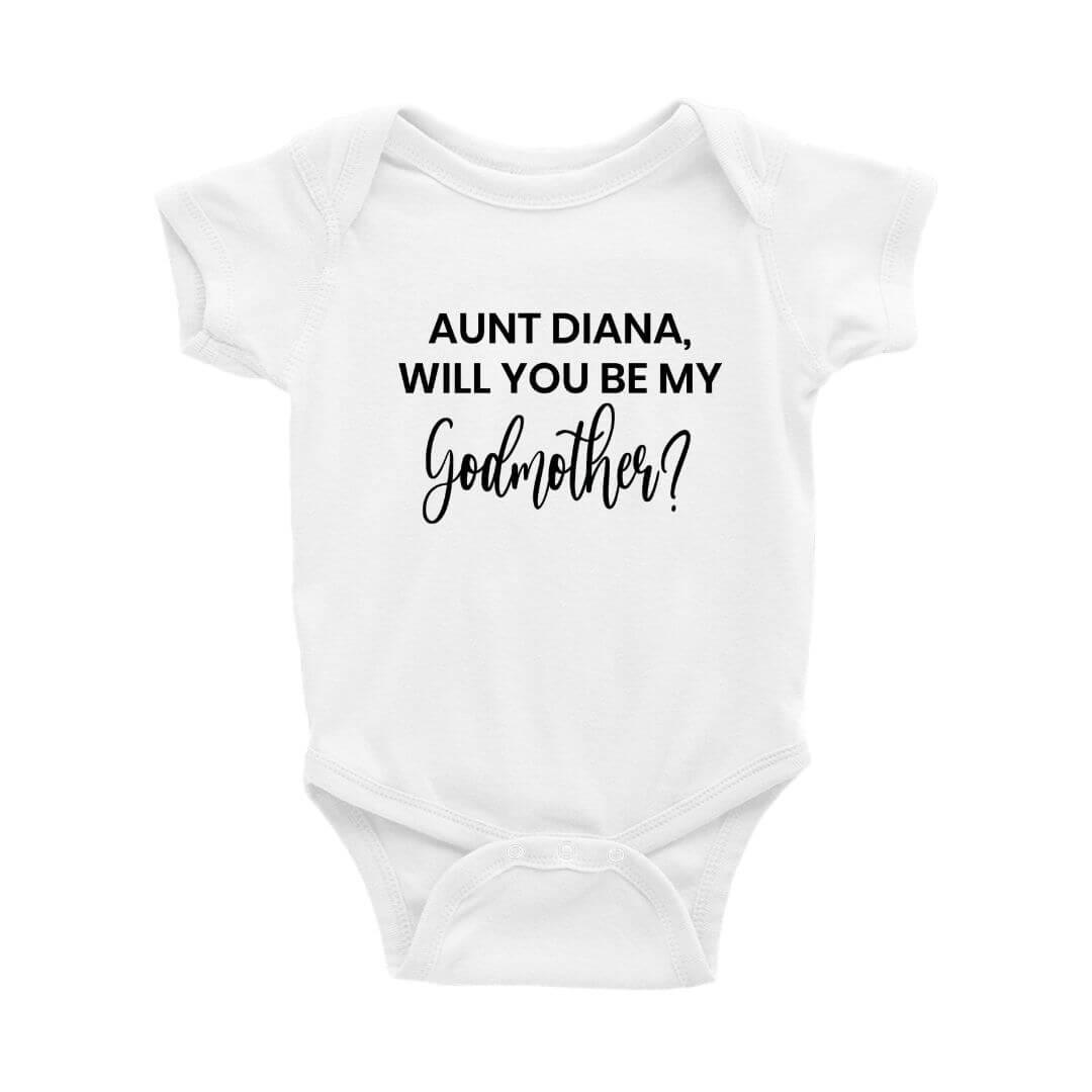 Will You Be My Godmother? Baby Onesie - Crystal Rose Design Co.