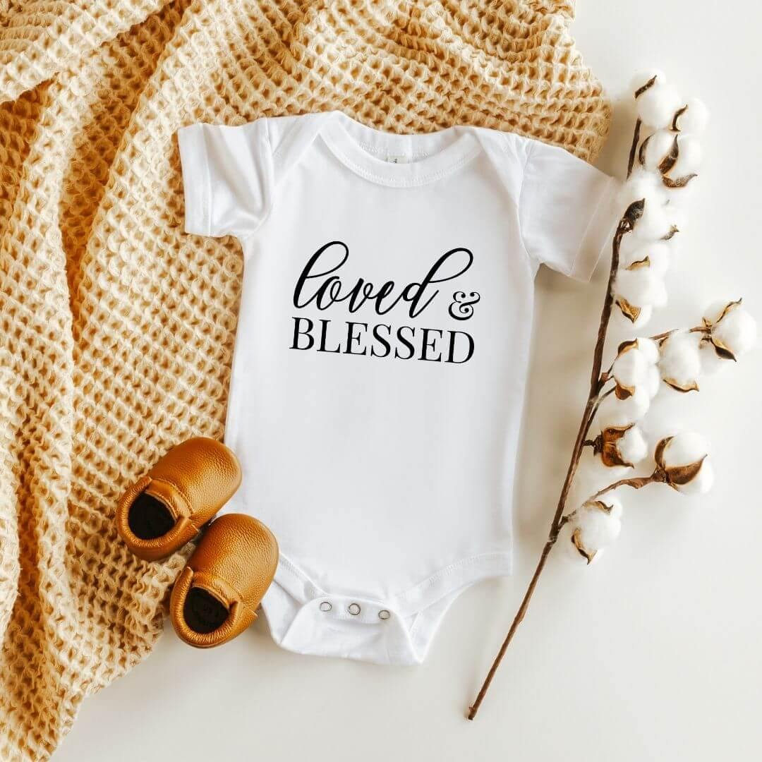 Loved and Blessed Onesie - Crystal Rose Design Co.