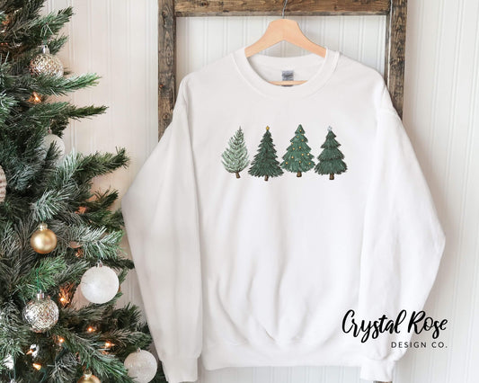 Christmas Trees Holiday Christmas Crewneck Sweatshirt - Crystal Rose Design Co.