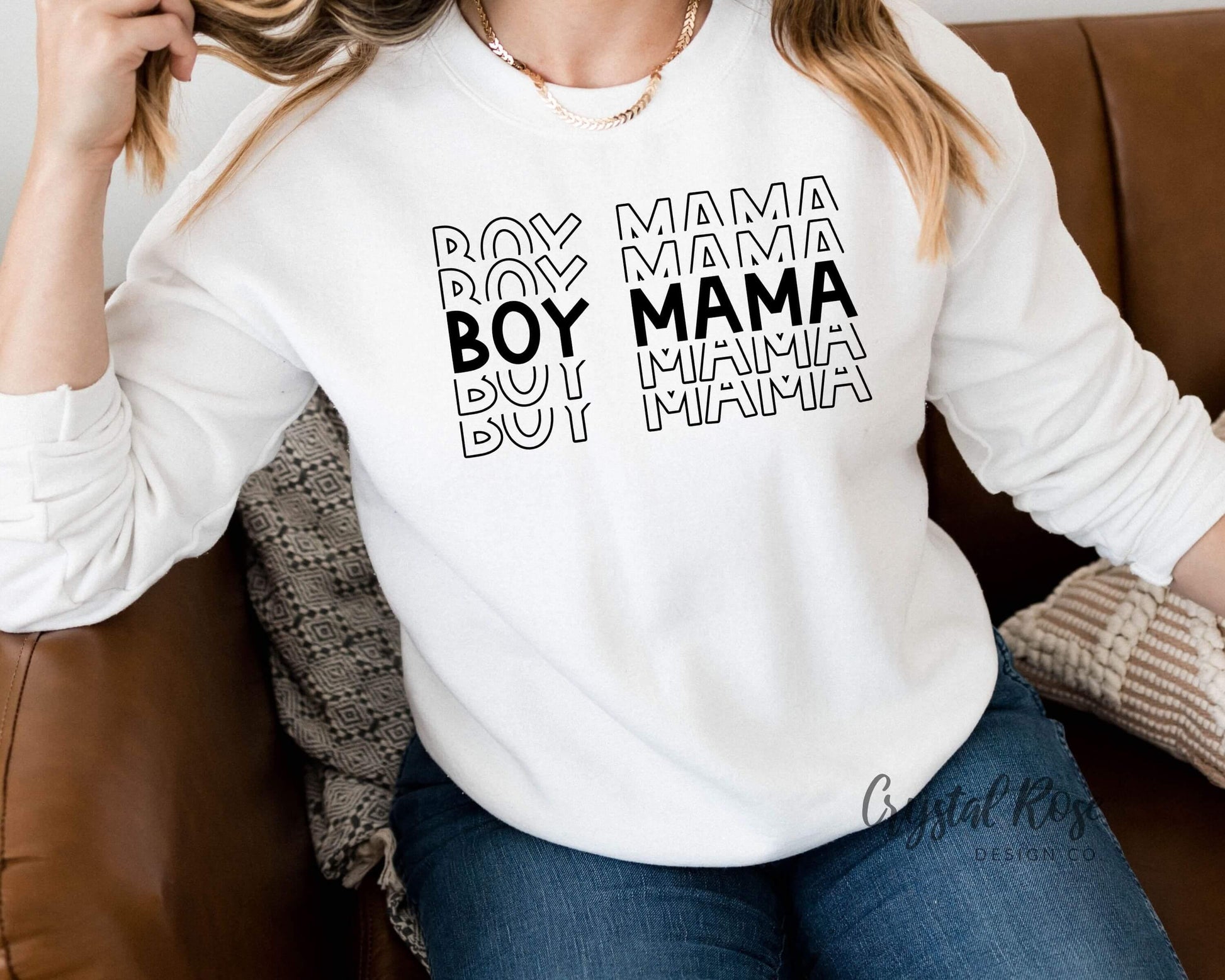 Boy Mama Crewneck Sweatshirt - Crystal Rose Design Co.