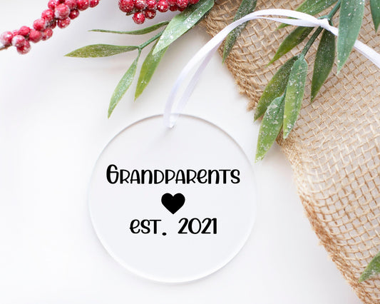 Personalized Grandparents Acrylic Ornament - Crystal Rose Design Co.