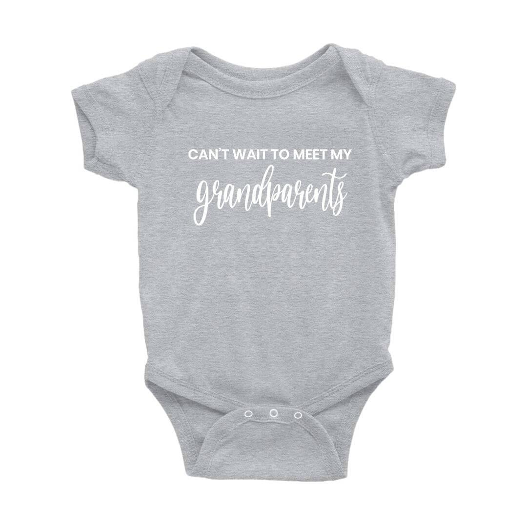 Can't Wait to Meet My Grandparents Announcement Onesie - Crystal Rose Design Co.