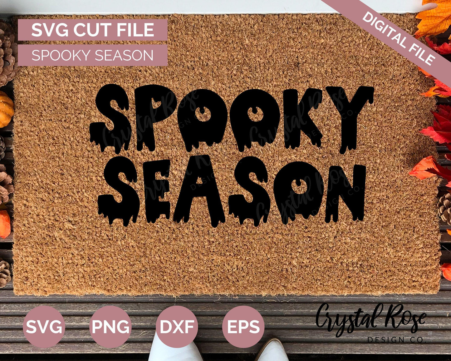 Spooky Season SVG, Halloween SVG, Digital Download, Cricut, Silhouette, Glowforge (includes svg/png/dxf/eps) - Crystal Rose Design Co.